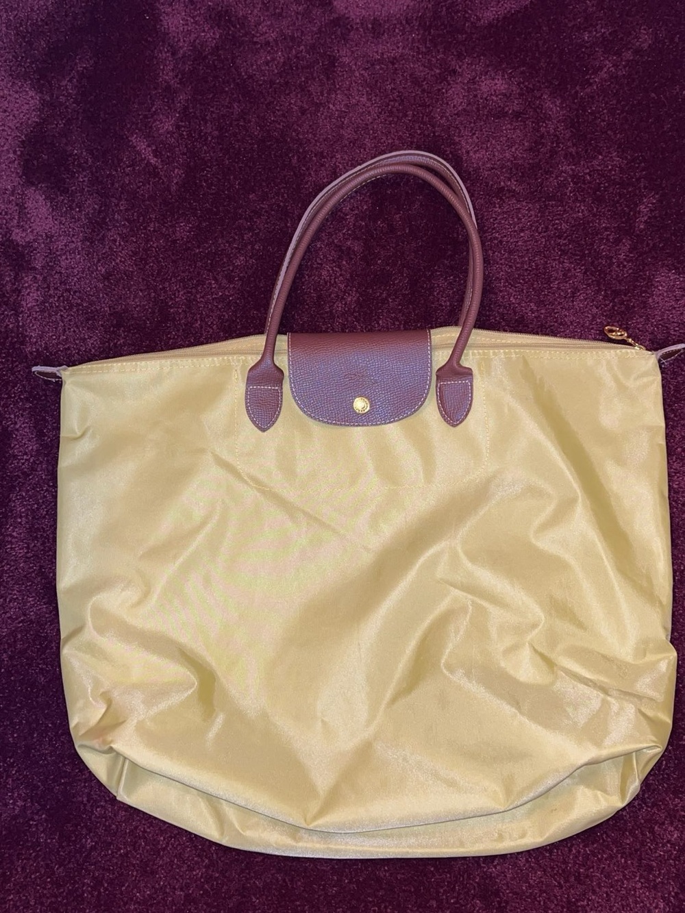 Classic Two-Tone Tote Bag in Beige and Brown